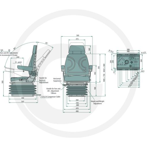 Légrugós szövet ülés (Granit) 