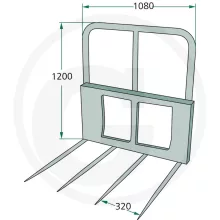 Bálaszállító villa 1000Kg terhelhetőséggel 4db 1100mm-es tüskével