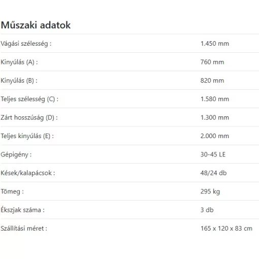 Szárzúzó rézsű vágásra AGXL-145