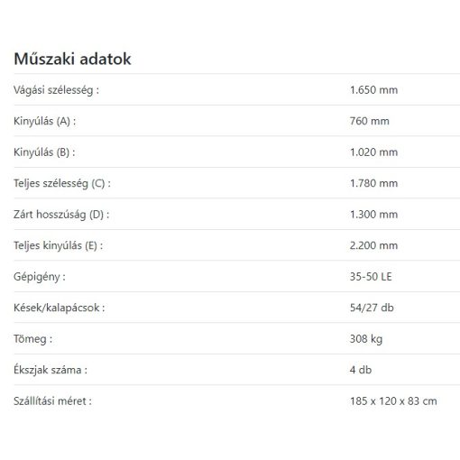 Szárzúzó rézsű vágásra AGXL-165