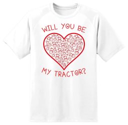 WILL YOU BE MY TRACTOR? FEHÉR RÖVID UJJÚ PÓLÓ