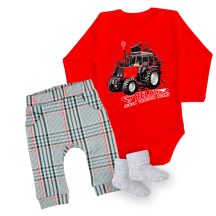 MTZ Belarus traktoros piros Baby Body, naci és zokni