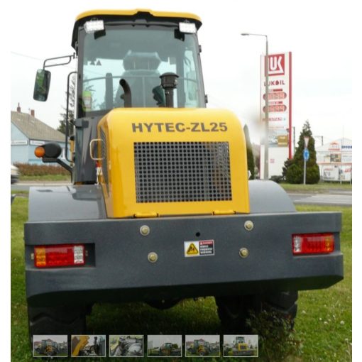 HYTEC ZL 25 rakódó gép 2 tonna emeléssel, földkanállal, raklapvilla szettel!