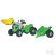 Rolly Kiddy Futura zöld fellépős traktor homlokrakodóval és pótkocsival