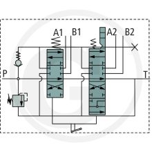 Joystick (nyomógombos) + bowden + 80 literes hidraulika elosztó szett