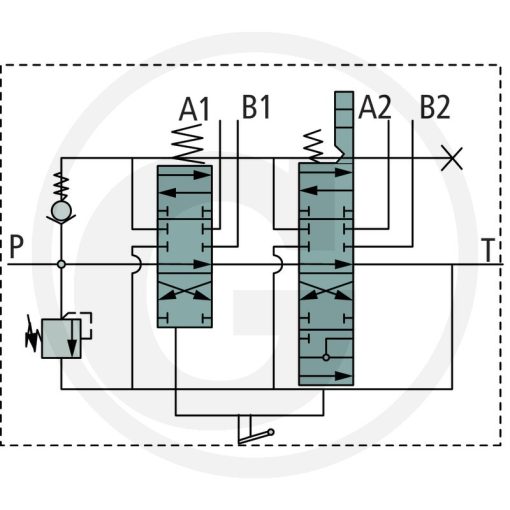 Joystick (nyomógombos) + bowden + 80 literes hidraulika elosztó szett